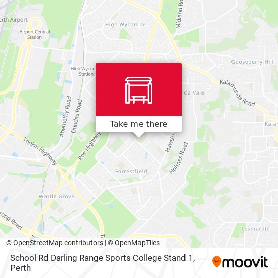 School Rd Darling Range Sports College Stand 1 map
