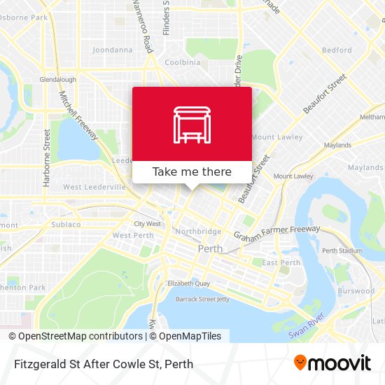 Fitzgerald St After Cowle St map