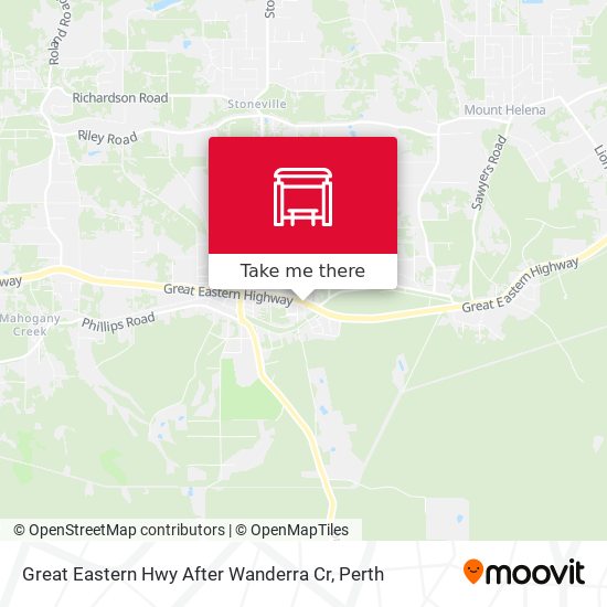 Great Eastern Hwy After Wanderra Cr map