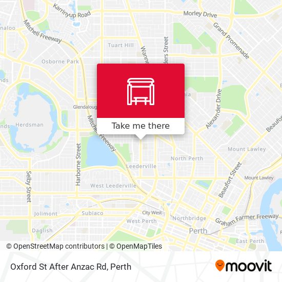 Oxford St After Anzac Rd map