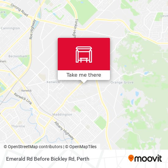 Emerald Rd Before Bickley Rd map