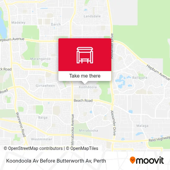 Mapa Koondoola Av Before Butterworth Av