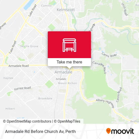 Mapa Armadale Rd Before Church Av