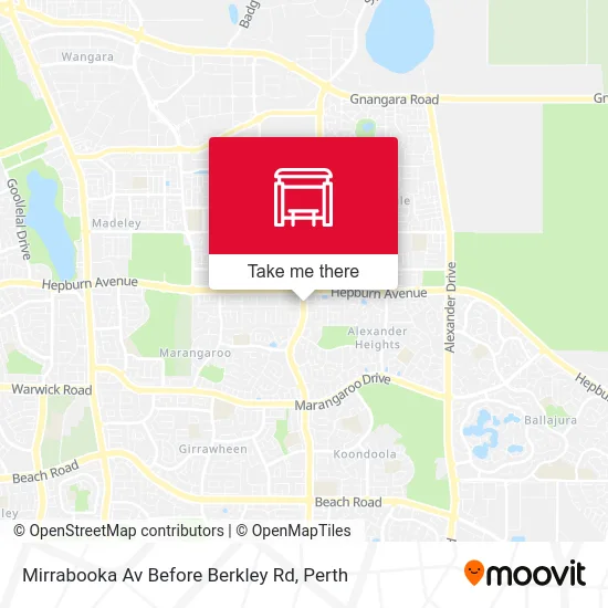 Mapa Mirrabooka Av Before Berkley Rd