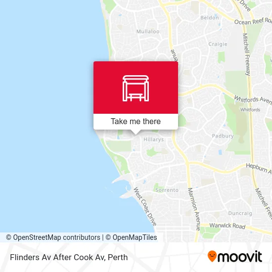 Mapa Flinders Av After Cook Av