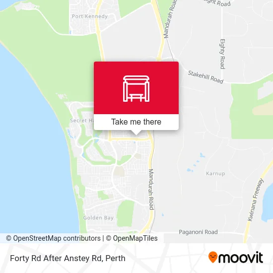 Mapa Forty Rd After Anstey Rd