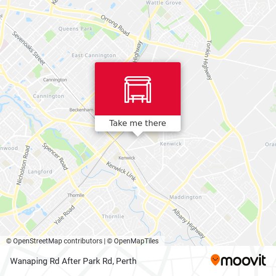 Wanaping Rd After Park Rd map