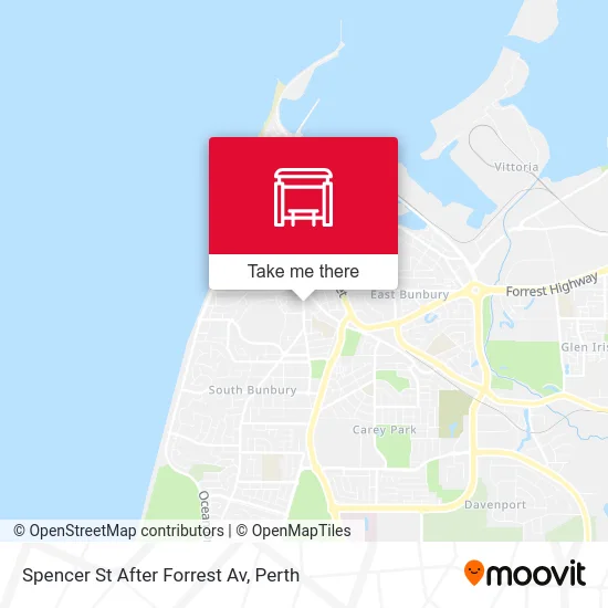 Mapa Spencer St After Forrest Av