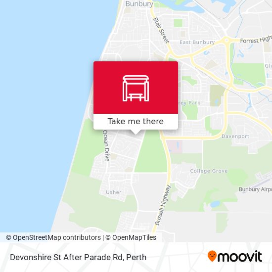 Devonshire St After Parade Rd map