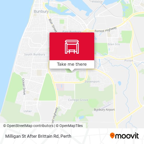 Milligan St After Brittain Rd map