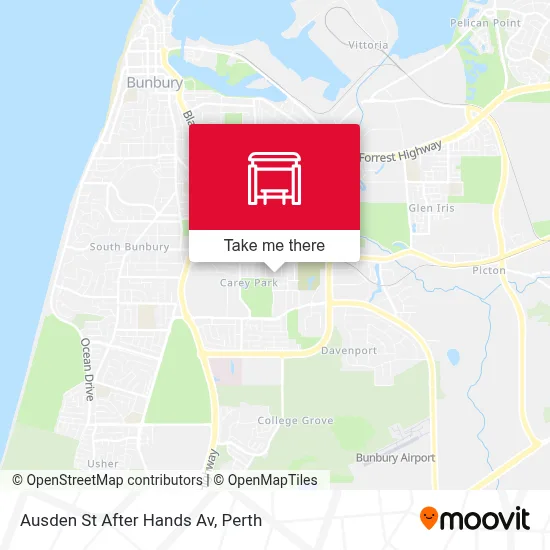 Mapa Ausden St After Hands Av