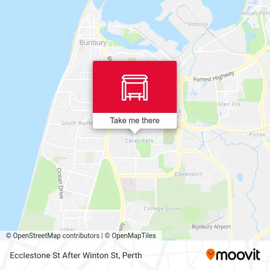 Mapa Ecclestone St After Winton St