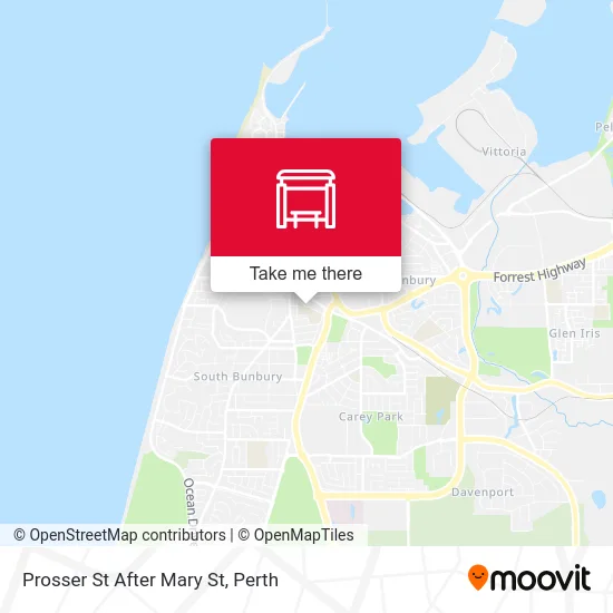 Mapa Prosser St After Mary St