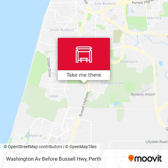 Washington Av Before Bussell Hwy map