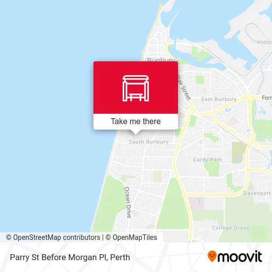 Mapa Parry St Before Morgan Pl