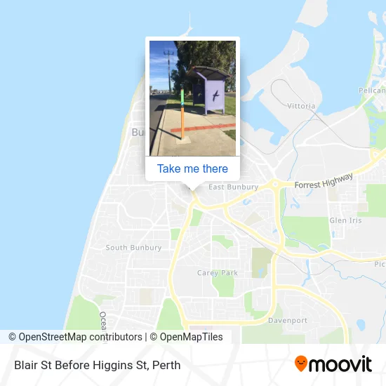 Mapa Blair St Before Higgins St