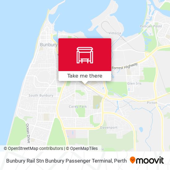 Mapa Bunbury Rail Stn Bunbury Passenger Terminal