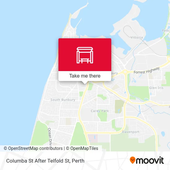Mapa Columba St After Telfold St