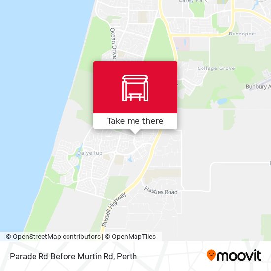 Parade Rd Before Murtin Rd map