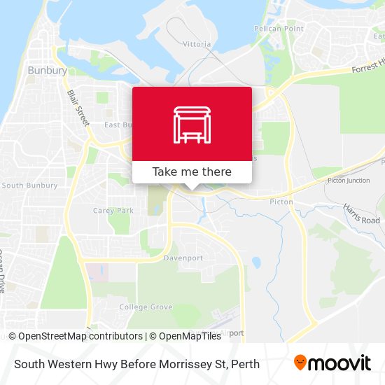South Western Hwy Before Morrissey St map