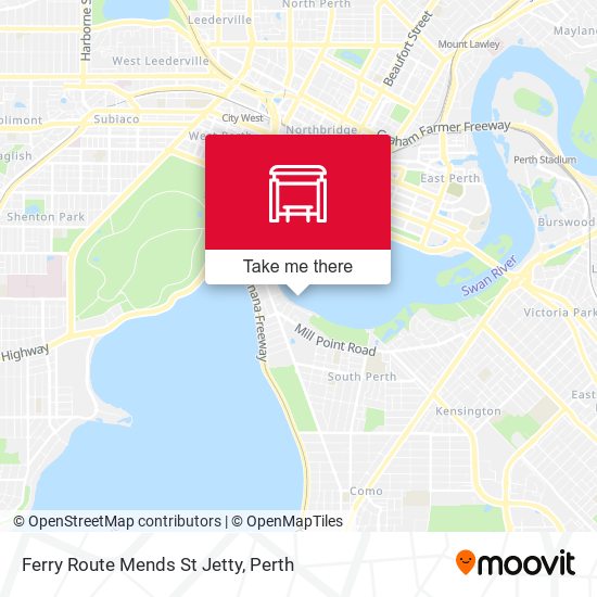 Ferry Route Mends St Jetty map