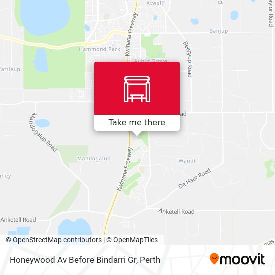 Honeywood Av Before Bindarri Gr map