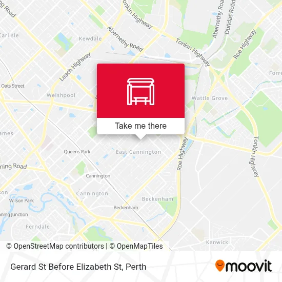 Mapa Gerard St Before Elizabeth St