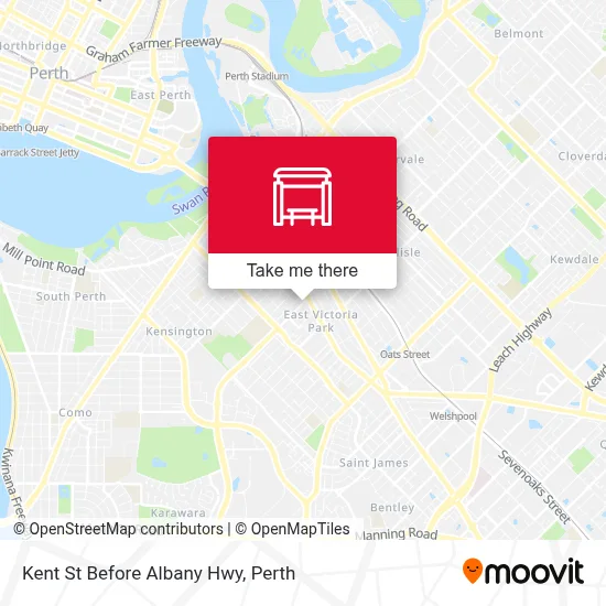 Mapa Kent St Before Albany Hwy