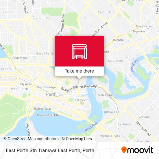 Mapa East Perth Stn Transwa East Perth
