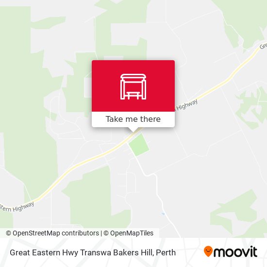 Great Eastern Hwy Transwa Bakers Hill map