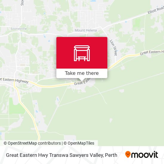 Great Eastern Hwy Transwa Sawyers Valley map