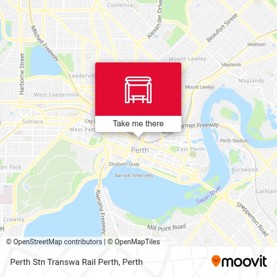Mapa Perth Stn Transwa Rail Perth