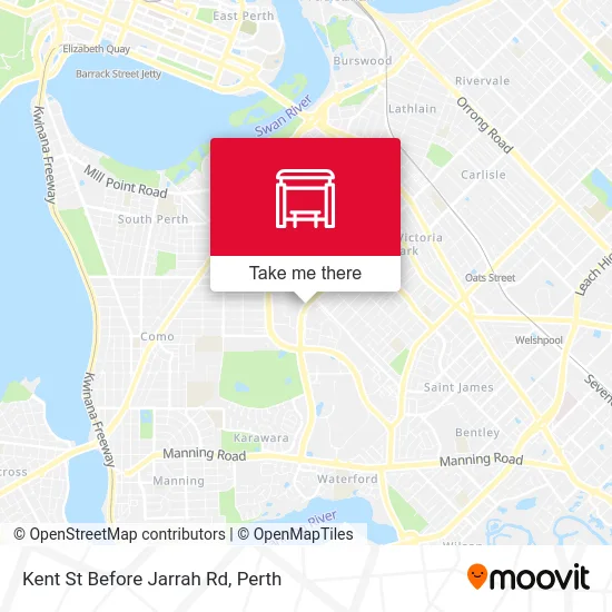 Mapa Kent St Before Jarrah Rd