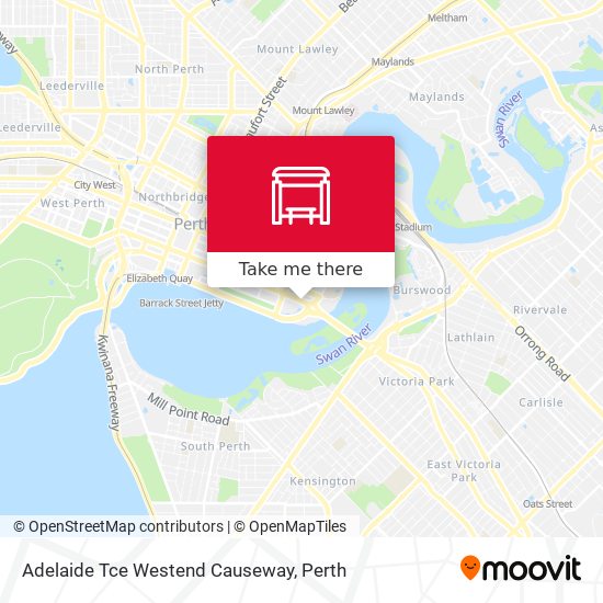 Mapa Adelaide Tce Westend Causeway