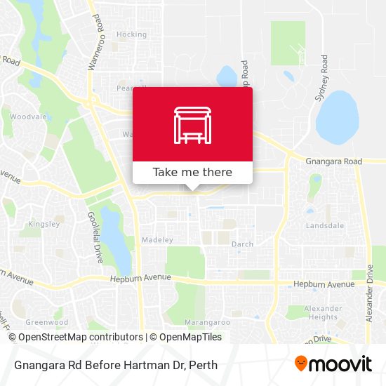 Gnangara Rd Before Hartman Dr map