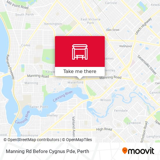 Manning Rd Before Cygnus Pde map