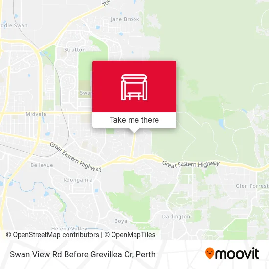 Mapa Swan View Rd Before Grevillea Cr