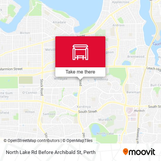 North Lake Rd Before Archibald St map