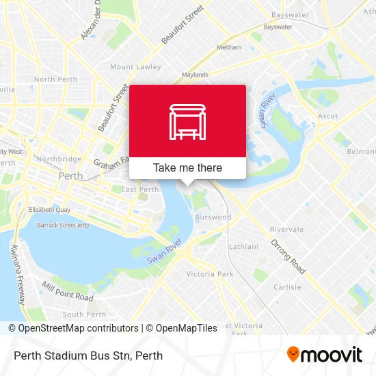 Perth Stadium Bus Stn map