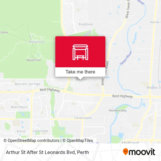 Mapa Arthur St After St Leonards Bvd