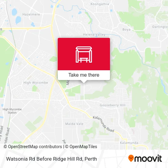 Watsonia Rd Before Ridge Hill Rd map