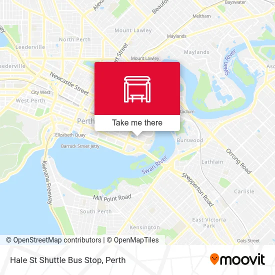 Mapa Hale St Shuttle Bus Stop