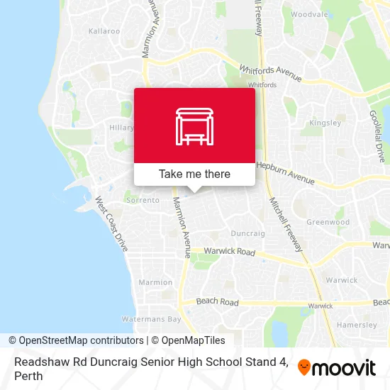 Mapa Readshaw Rd Duncraig Senior High School Stand 4