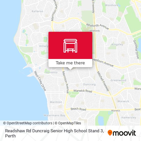 Mapa Readshaw Rd Duncraig Senior High School Stand 3