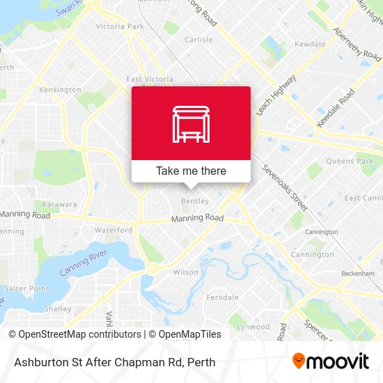 Mapa Ashburton St After Chapman Rd