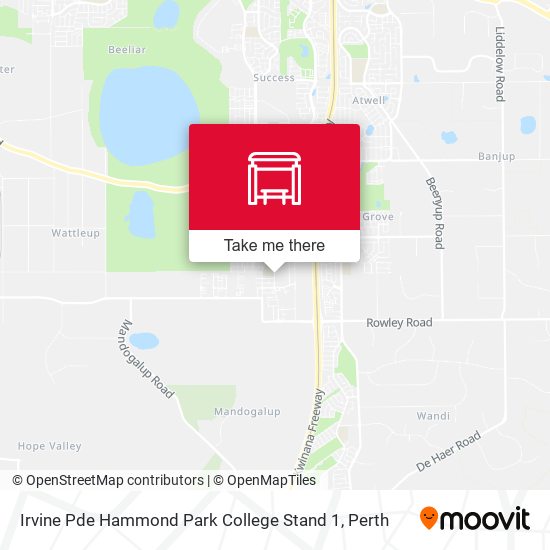 Irvine Pde Hammond Park College Stand 1 map