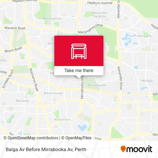 Mapa Balga Av Before Mirrabooka Av