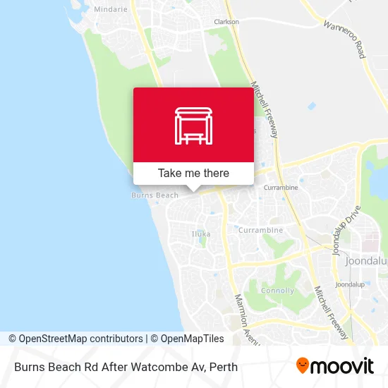 Mapa Burns Beach Rd After Watcombe Av