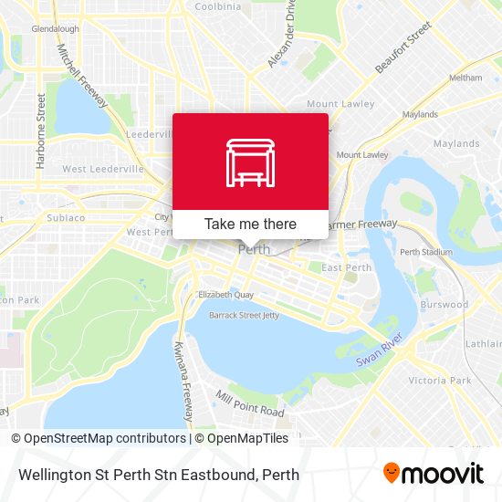 Wellington St Perth Stn Eastbound map