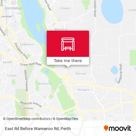East Rd Before Wanneroo Rd map